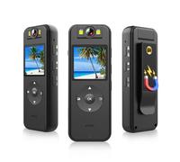 TFixol 4K Body Camera con Audio Video Indossabile Clip-on Videocamera 180 Lente Rotabile Luci di Riempimento Altoparlante Clip Posteriore Supporto Bicicletta per Legge