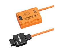 TFixol DT-LPE6 D- a LP-E6NH - Batteria fittizia con accoppiatore a filo intrecciato, accessorio per R/R5/R6/R5 C/R7/R6 Mark II/5D Mark II III IV/6D/6D Mark II/7D/7D Mark Orange PD-LPE6 D- a LP-E6NH