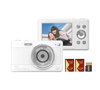TFixol Fotocamera digitale 1080P Videocamera digitale 56MP 2.88 pollici IPS Screen 8X Digital AF messa a fuoco automatica -shake Face Detect con 32 GB ry Card 2 pz Batterie Adolescenti Bianco