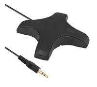 TFixol Microfono da conferenza a 360° a condensatore omnidirezionale per PC, Plug & Play, 3,5 mm, per videoconferenze, chat, giochi, lezioni online, Skype, chiamate VoIP, nero