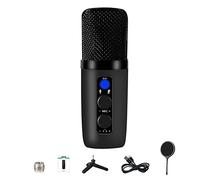 TFixol Microfono USB a condensatore 192 KHz/24 bit microfono con supporto e anelli luce per computer portatili Gaming Video Streaming Podcasting Multicolore Set 1