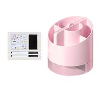 TFixol Portapenne da scrivania a 6 scomparti con vassoio organizer da scrivania Calcolatrice a specchio integrata Cancellabile a secco Lavagna bianca per prendere appunti programma di lezione