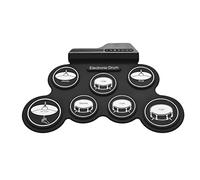 TFixol Set di batterie elettroniche digitali in silicone roll-up con 7 pastiglie per batteria con bacchette e pedali per principianti e bambini