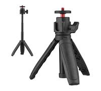 TFixol Treppiede leggero portatile allungabile treppiede maniglia con 4 livelli di altezza regolabile per telefono fotocamera selfie video live streaming nero