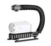 TFixol U- Stabilizzatore per videocamera DSLR palmare a forma di C stabilizzatore video con flash hot shoe Mou supporta fino a 2 kg per telefono e fotocamera, nero