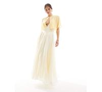 TFNC - Mantella corta da damigelle d'onore color limone in chiffon-Rosa 48