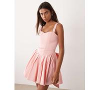TFNC - Vestito corto a pieghe con corsetto e fiocco sul retro rosa 40