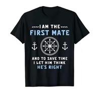 TFRwtf33R Captain's First Mate I Let Him Think He's Right T-Shirt Black S