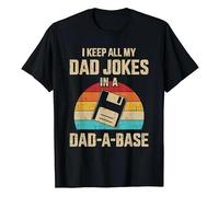 TFRwtf33R Dad Jokes in Dad a Base Vintage for Father's Day T-Shirt Black XXL