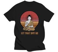 TFRwtf33R Let That Go Buddha T Shirt Black S