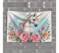 TFSW Arazzo per camera da letto con unicorno magico sotto il cielo illuminato dalla luna, divertente arazzo decorativo per camera da letto per ragazzi e adolescenti (75 x 100 cm)