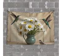 TFSW Bar Stuff For Man Cave Adorabile gattino in un giardino di fiori Arazzo da uomo Cabe Decor Wall Tapestry College (100 x 150 cm)