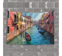 TFSW Decorazione da bar per la casa, tramonto serenità, con barca a vela e fenicotteri arazzo decorazione per la stanza (100 x 150 cm)