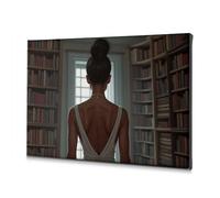 TFSW Decorazione per la casa, da parete, biblioteca, solitudine: una donna con riflessione silenziosa, immagine decorativa per camera da letto, bagno, decorazione artistica da parete (20 x 30 cm)