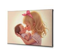 TFSW Decorazioni da parete con amore materno: un bacio commovente su tela, decorazione da parete pasquale (40 x 60 cm)