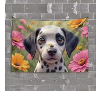 TFSW Divertente arazzo decorativo per patio con ragazza e il suo adorabile cane, decorazione per grotta e accessori per la stanza (75 x 100 cm)