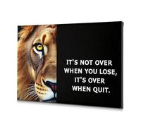 TFSW Foto per il bagno Never Quit: il messaggio di perseveranza del leone su tela, immagini decorative per soggiorno (20 x 30 cm)