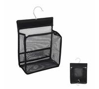 TFSYLISA Sacchetto per Mollette da Appendere, Borsa per Mollette da Bucato con Gancio, Riutilizzabile Porta Mollettes per la Casa e il Giardino (Nero)