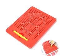 TFSZE Tavola da Disegno Magnetico, Lavagne da Disegno con Piccole Palline Magnetiche in Acciaio con Penna, Magico Gioco Magnetico, Lavagna magnetica per educazione per dai 3 Anni in su-Rosso