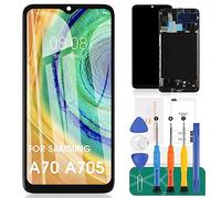 TFT per la Sostituzione dello Schermo di Samsung Galaxy A70 A705F LCD Display Touch Panel Sensor Digitizer Kit di Riparazione con Telaio (Nero, nessun riconoscimento di Impronte digitali)