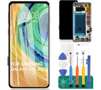 TFT per Samsung Galaxy S10, set di schermi LCD per Samsung Galaxy S10, touch screen SM-G973F, SM-G973U, SM-G973W, SM-G973N, kit di riparazione digitale con cornice (nero, senza impronte digitali