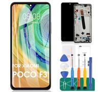 TFT per Xiaomi Poco F3 Display LCD per Xiaomi Redmi K40 Sostituzione dello schermo per Redmi K40 Pro/K40 Pro+ Touch Screen Digitizer con cornice (nero) senza riconoscimento delle impronte digitali