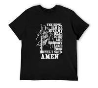 TFTFRRAUCR Soldier God Sketch Tee Devil Knight Templar Warrior Amen Army Men's T Shirt Men Black M