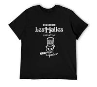 TFTFRRAUCR Vintage Looking Brasserie Les Halles T-Shirt Anthony Bourdain's Old Restaurant Men Black XL