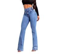 TFXXDUM Vaqueros Mujer, Pantalones Vaqueros De Talle Alto para Mujer, con Botones En La Parte Delantera, Ideales para El Uso Diario.