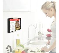 TFY Supporto da parete per tablet e smartphone, adatto per cucina, bagno, camera da letto, sala lettura e altro ancora, bianco