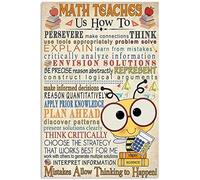 TFZQm Poster in metallo con scritta "Math Teaches Us How to Persevere Bee", decorazione artistica per la casa, decorazione da parete, decorazione per aule, regali educativi estetici, 20,3 x 15,2 cm
