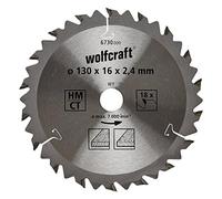 (TG. ø 130 x 16 x 2,4 mm) Wolfcraft 6730000 Lama per Seghe Circolari HM, 18 den