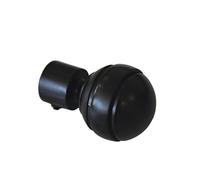 (TG. Ø 2 cm) Gardinia Τerminali per bastoni per Tende, Metallo, Nero Opaco, Ø