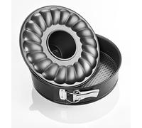 (TG. Ø 24cm) Zenker Tortiera apribile 2 Fondi Ø 24cm, Black Metallic, Rivestim