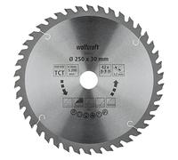 (TG. ø 250 x 30 x 3,2 mm) wolfcraft Lama per seghe circolari da banco TCT, seri