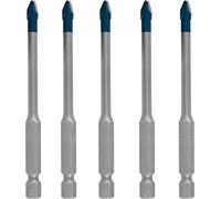 (TG. Ø 5 mm) Bosch Professional 5x Set di Punte Expert HEX-9 HardCeramic per Te