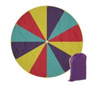 (TG. Ø 6m) Relaxdays Ø 6m Gioco Paracadute Arcobaleno, 12 Maniglie, Telo Ludic