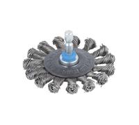 (TG. ø 75 x 15 mm) wolfcraft Spazzola a disco con filo d'acciaio, intrecciata I