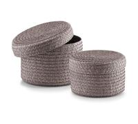 (TG. 0.1x17.5x12.5 cm) Zeller 14122 Set di Cesti con Coperchio, PP, Grigio, 0.1x