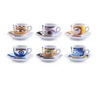 (TG. 0.1x6x4.7 cm) Zeller 26510 Set Tazzine da caffè Magic Eyes, Porcellana, Mu