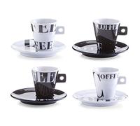 (TG. 0.1x6x6.3 cm) Zeller 26540 Set Tazzine da caffè Coffee Style, Porcellana,