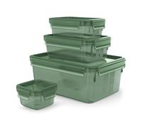 (TG. 0,2/0,55/1/3,7 Liter) Emsa, Set Contenitori Salvafreschezza Clip&Close Eco,