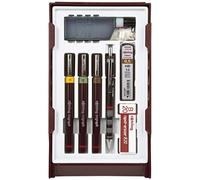 (TG. 0.20 mm, 0.30 mm, 0.50 mm) Rotring Isograph Penna Set 4 x Penne Tecniche +