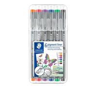 (TG. 0,5 mm) Staedtler Pigment Liner Penna Fineliner 0.5 mm - astuccio da 6, 6 P