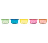 (TG. 0) Nuby - Set di 6 scodelle con chiusura ermetica - 300ml - NUOVO