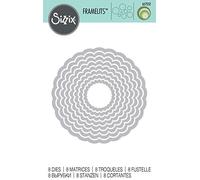 (TG. 0) Sizzix Framelits Fustelle Set di 8 Pezzi, Cerchi Capesante - NUOVO