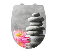 (TG. 0 x 45 x 36.5 cm) WENKO Sedile WC Water Lily, superficie strutturata, copri