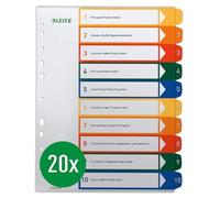 (TG. 1-10) Leitz 12930000 - Divisori formato A4, confezione da 10, 10 divisori,