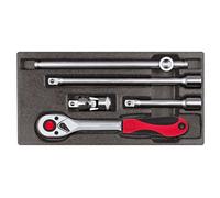 (TG. 1/2''-1,3 cm) Juego de llaves de vaso 1/2", en módulo CT 2/6, 5 piezas - N