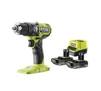 (TG. 1/2_pollice) Trapano Ryobi 18v RPD18bL1-2C20S con 2 batterie 2ah e caricato